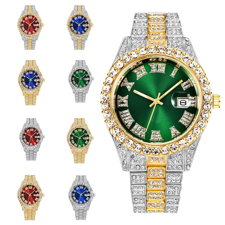 Iced Out Herreklokke med Romertall – Lyxig Glans