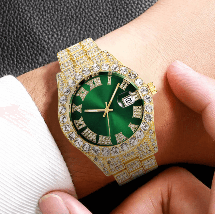 Iced Out Herreklokke med Romertall – Lyxig Glans
