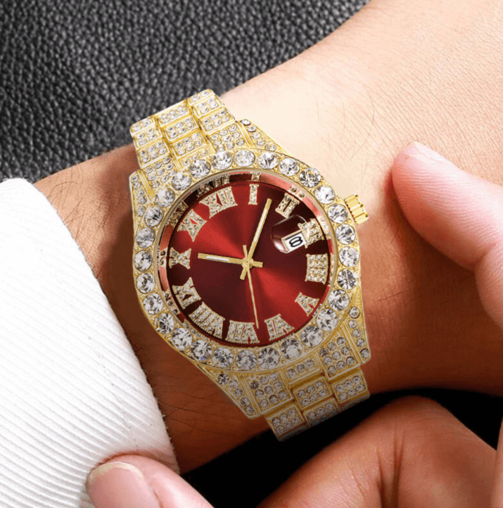 Iced Out Herreklokke med Romertall – Lyxig Glans