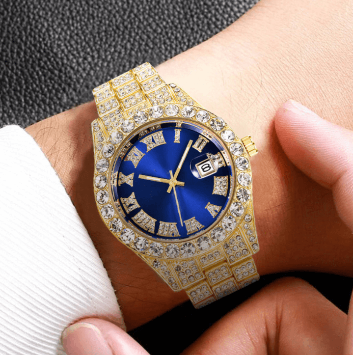Iced Out Herreklokke med Romertall – Lyxig Glans