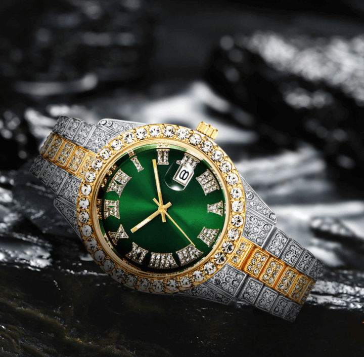 Iced Out Herreklokke med Romertall – Lyxig Glans