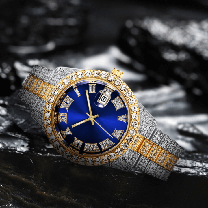 Iced Out Herreklokke med Romertall – Lyxig Glans