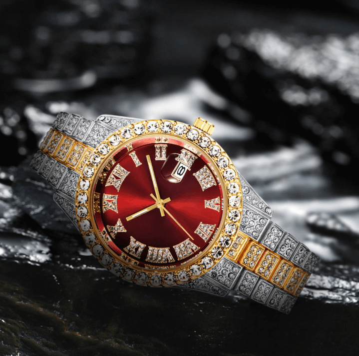 Iced Out Herreklokke med Romertall – Lyxig Glans