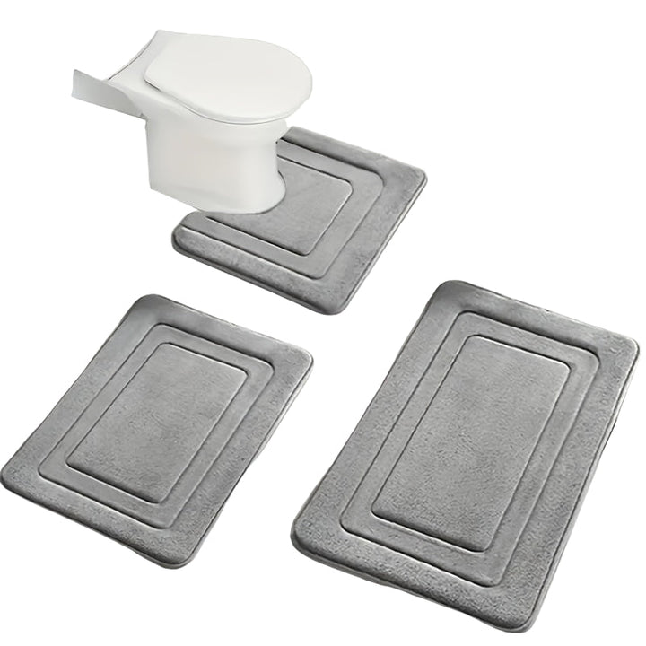 Luksuriöst 3-delt Baderomsmatte Set i Memory Foam