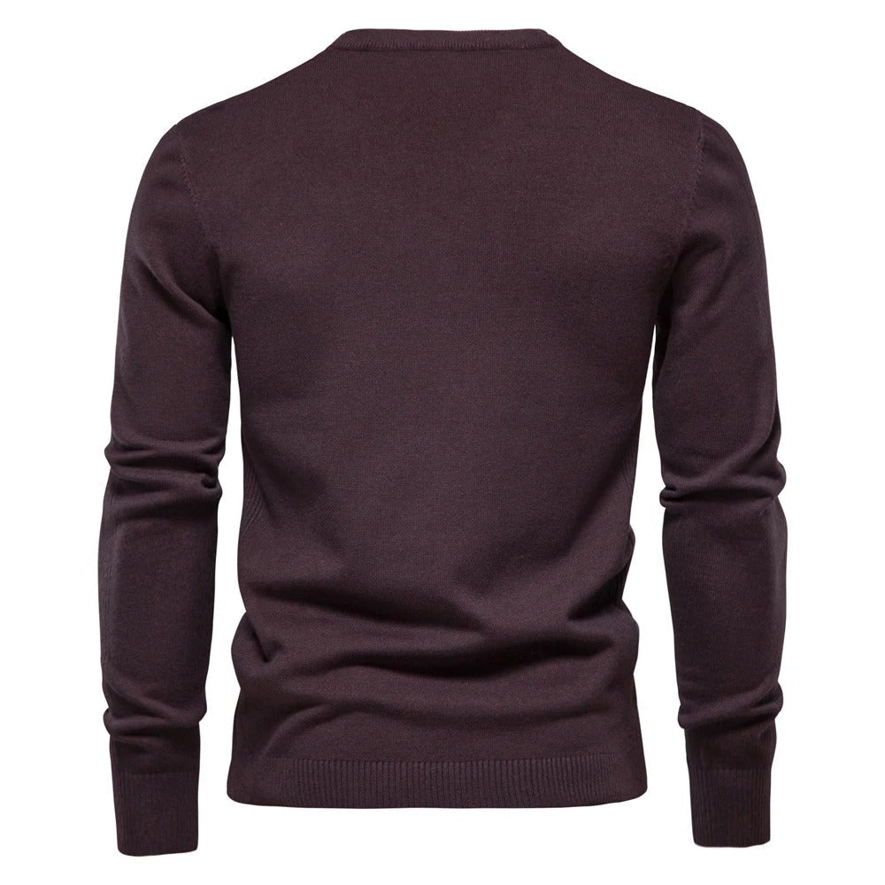 Herr Tykk Slim Fit Tröja – Varm och Stilfull O-hals