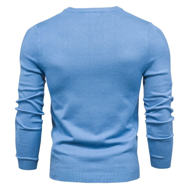 Herr Tykk Slim Fit Tröja – Varm och Stilfull O-hals