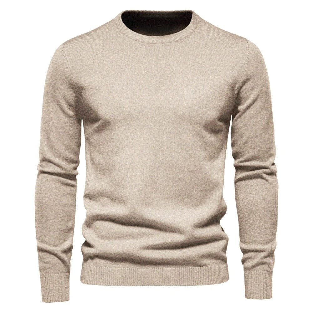 Herr Tykk Slim Fit Tröja – Varm och Stilfull O-hals