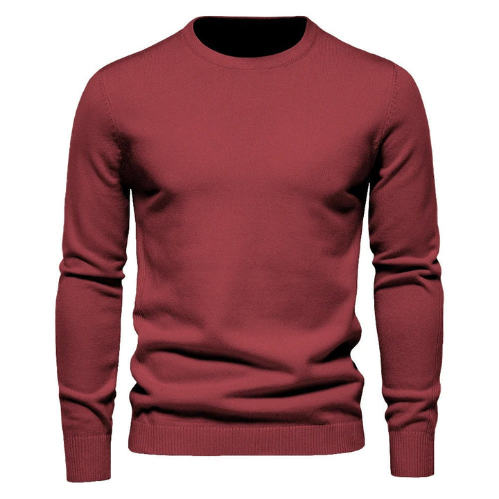 Herr Tykk Slim Fit Tröja – Varm och Stilfull O-hals