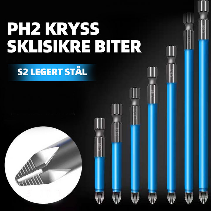 Magnetisk Antiskli Skrutrekkerbits | Högkvalitets S2-Stål