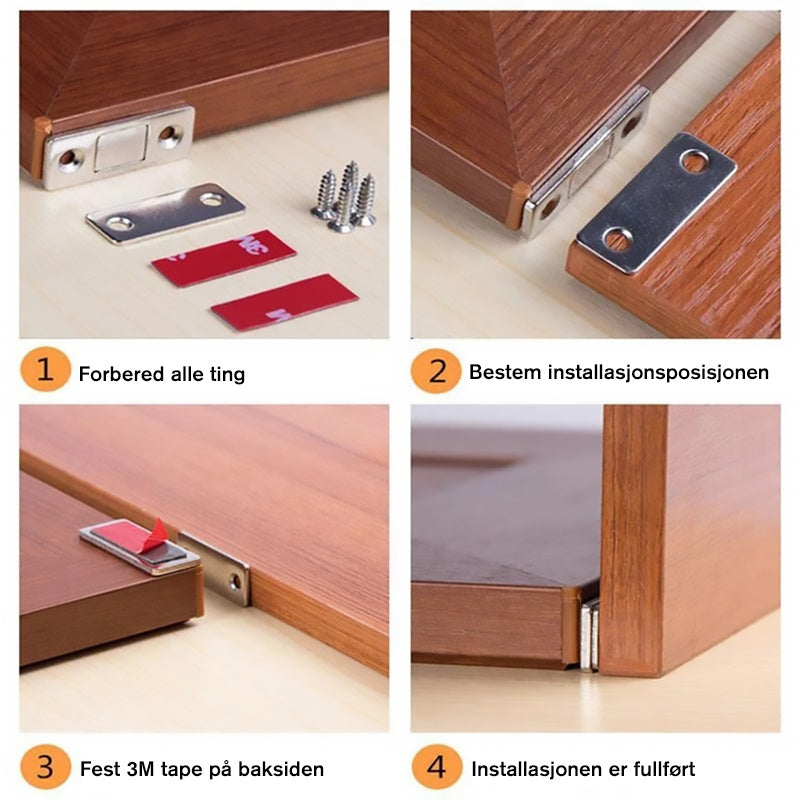 Magnetisk Dörlukker - Sterk och Hullfri Design - Enkel Installering