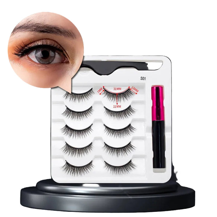 Magnetiske Falske Öyevipper &amp; Eyeliner Set för Kvinnor