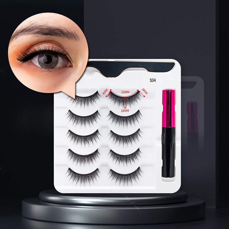 Magnetiske Falske Öyevipper &amp; Eyeliner Set för Kvinnor