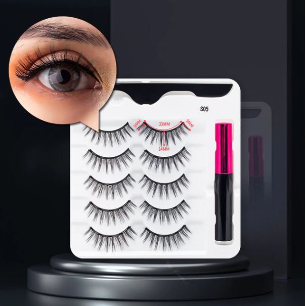Magnetiske Falske Öyevipper &amp; Eyeliner Set för Kvinnor