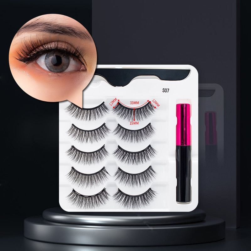 Magnetiske Falske Öyevipper &amp; Eyeliner Set för Kvinnor