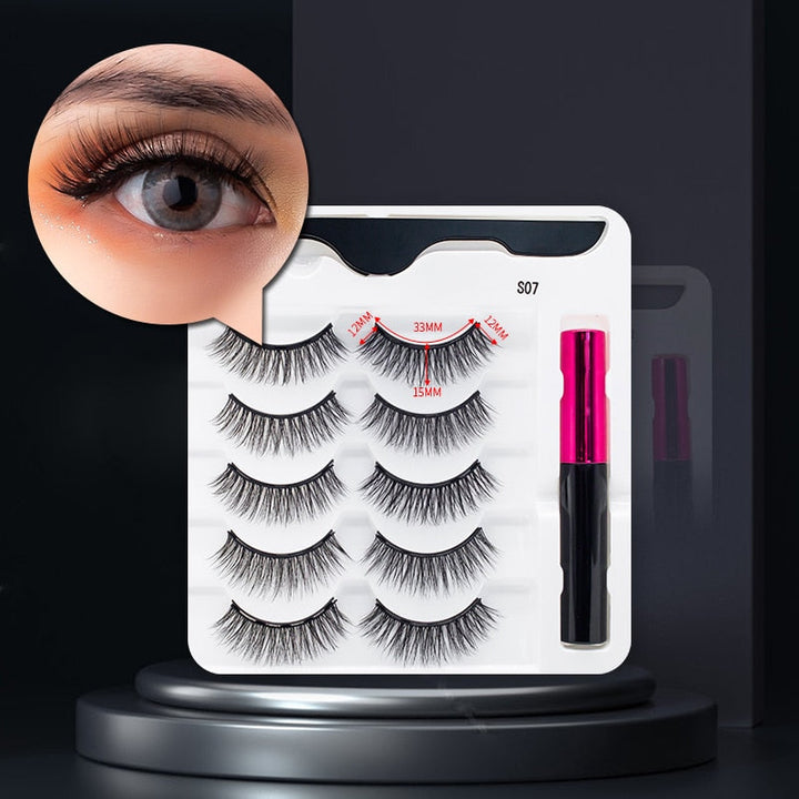 Magnetiske Falske Öyevipper &amp; Eyeliner Set för Kvinnor