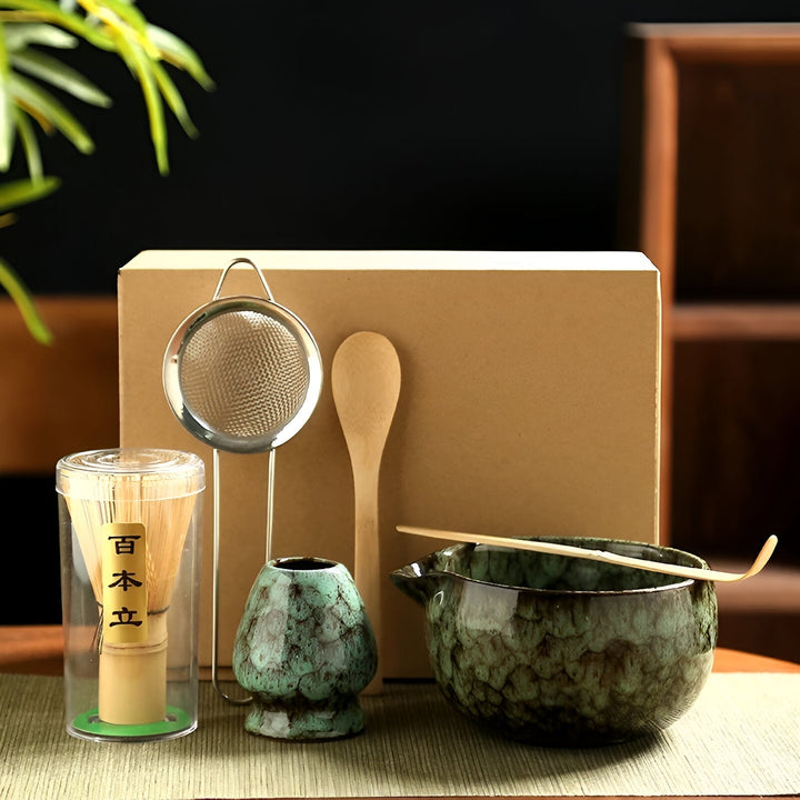 Matcha Keramikksett - Tradisjonell Te-Seremoni | 6 deler