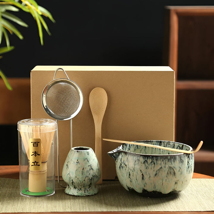 Matcha Keramikksett - Tradisjonell Te-Seremoni | 6 deler