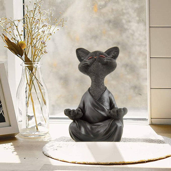 Mediternede Buddha Kattfigur för Hemmedekor