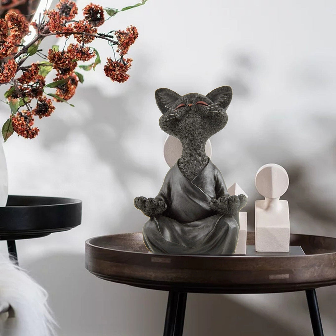 Mediternede Buddha Kattfigur för Hemmedekor