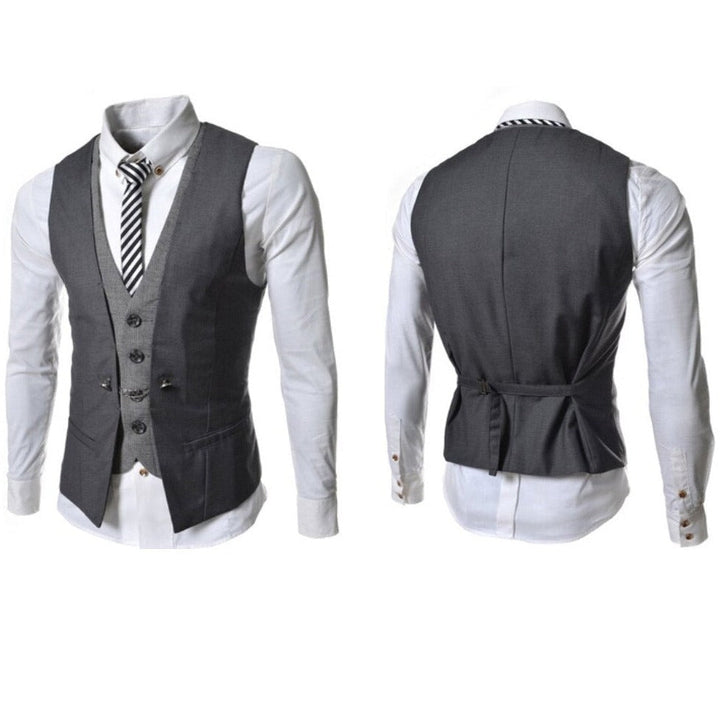 Män Business Väst Dress - Stilfull V-hals Slim Fit
