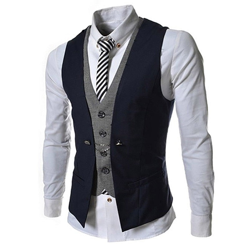 Män Business Väst Dress - Stilfull V-hals Slim Fit