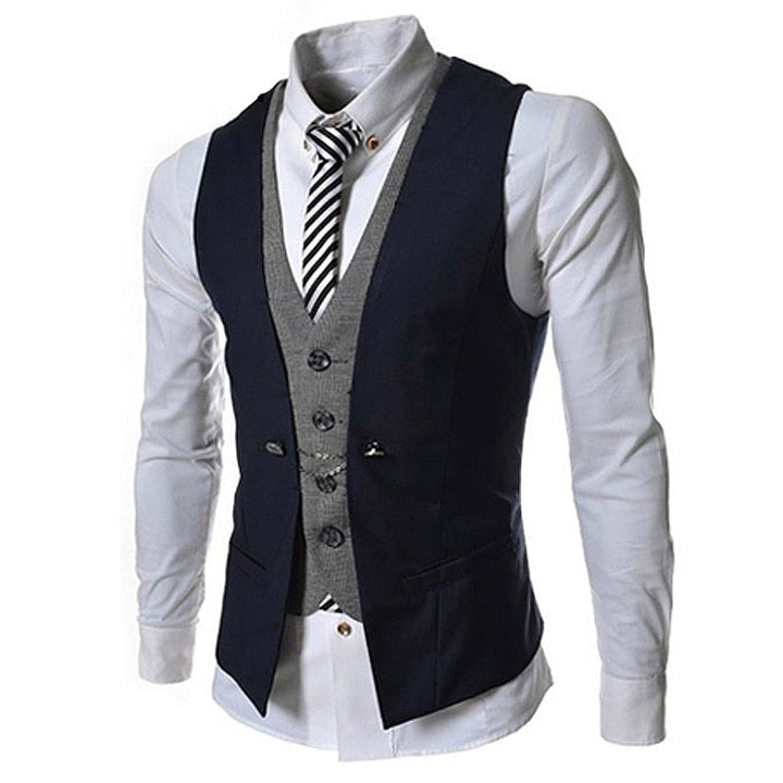 Män Business Väst Dress - Stilfull V-hals Slim Fit