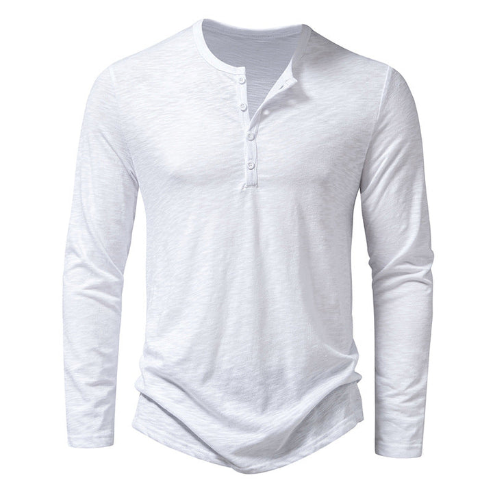 Herr Långärmad Henley T-skjorta – Tidlös Komfort och Stil