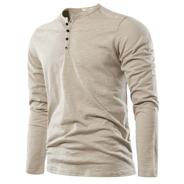 Herr Långärmad Henley T-skjorta – Tidlös Komfort och Stil
