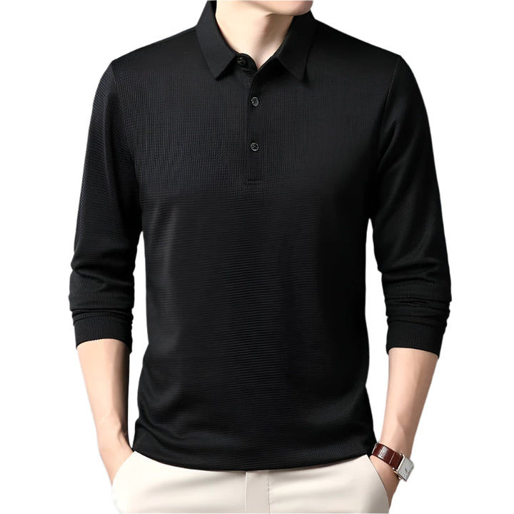 Herr Långärmad Pikétröja för Business Casual och Stil
