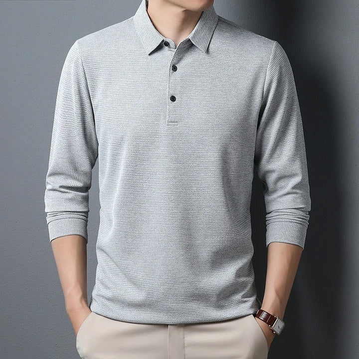 Herr Långärmad Pikétröja för Business Casual och Stil