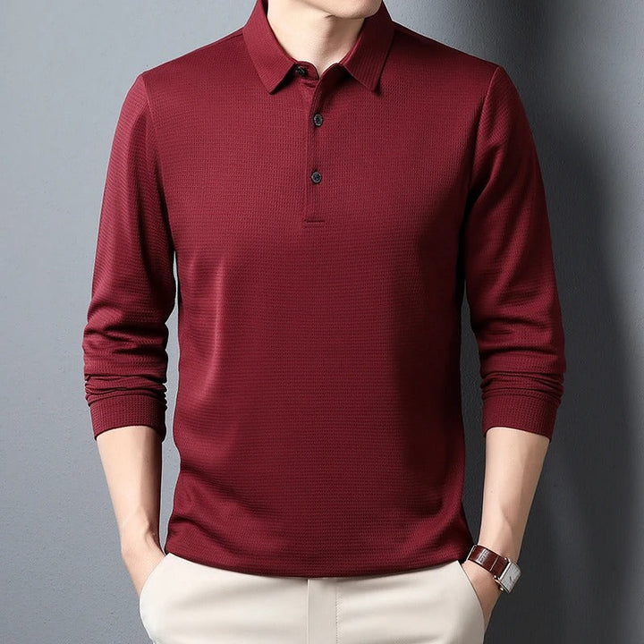 Herr Långärmad Pikétröja för Business Casual och Stil