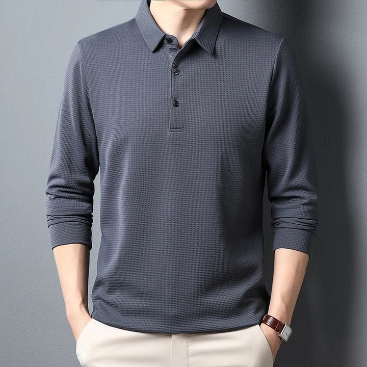 Herr Långärmad Pikétröja för Business Casual och Stil