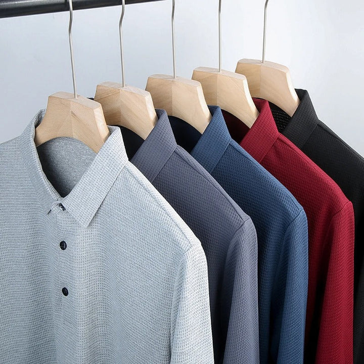 Herr Långärmad Pikétröja för Business Casual och Stil