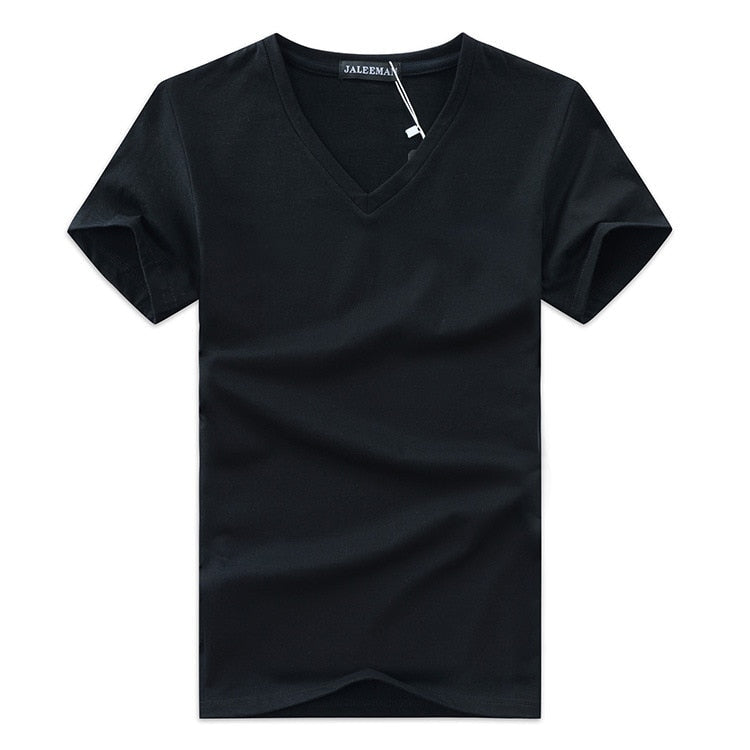 Herr Slim Fit V-hals T-skjorta för Vardag