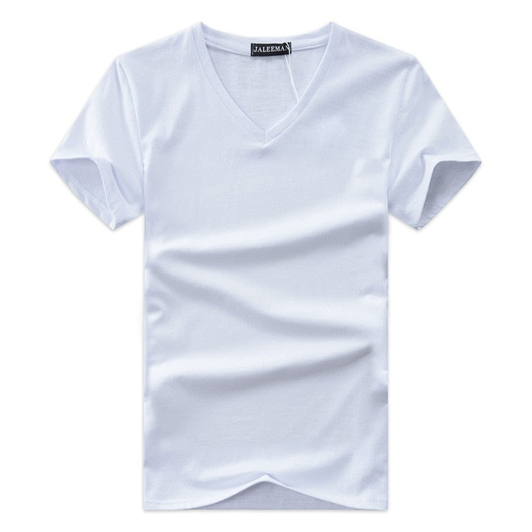 Herr Slim Fit V-hals T-skjorta för Vardag