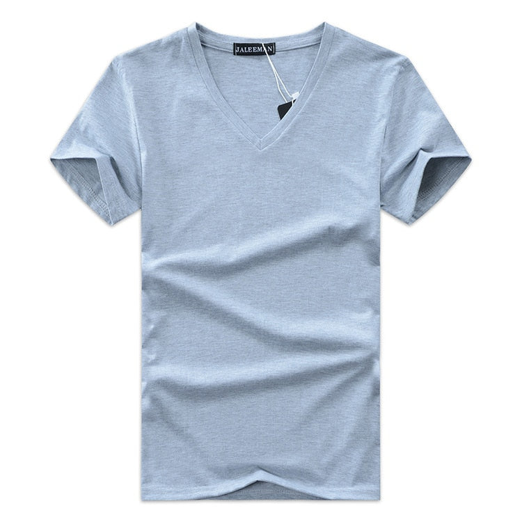 Herr Slim Fit V-hals T-skjorta för Vardag