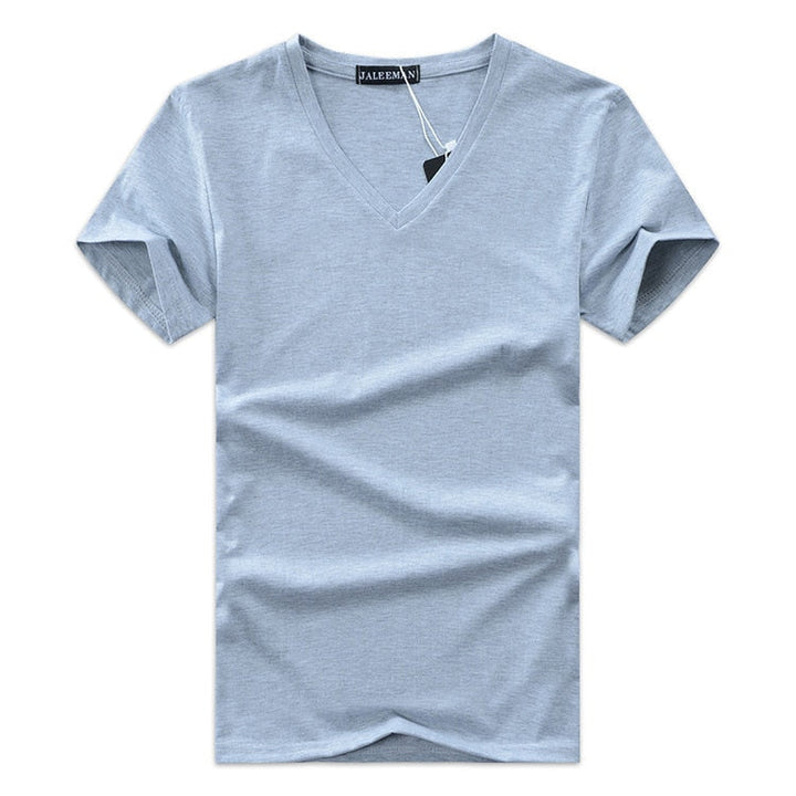 Herr Slim Fit V-hals T-skjorta för Vardag