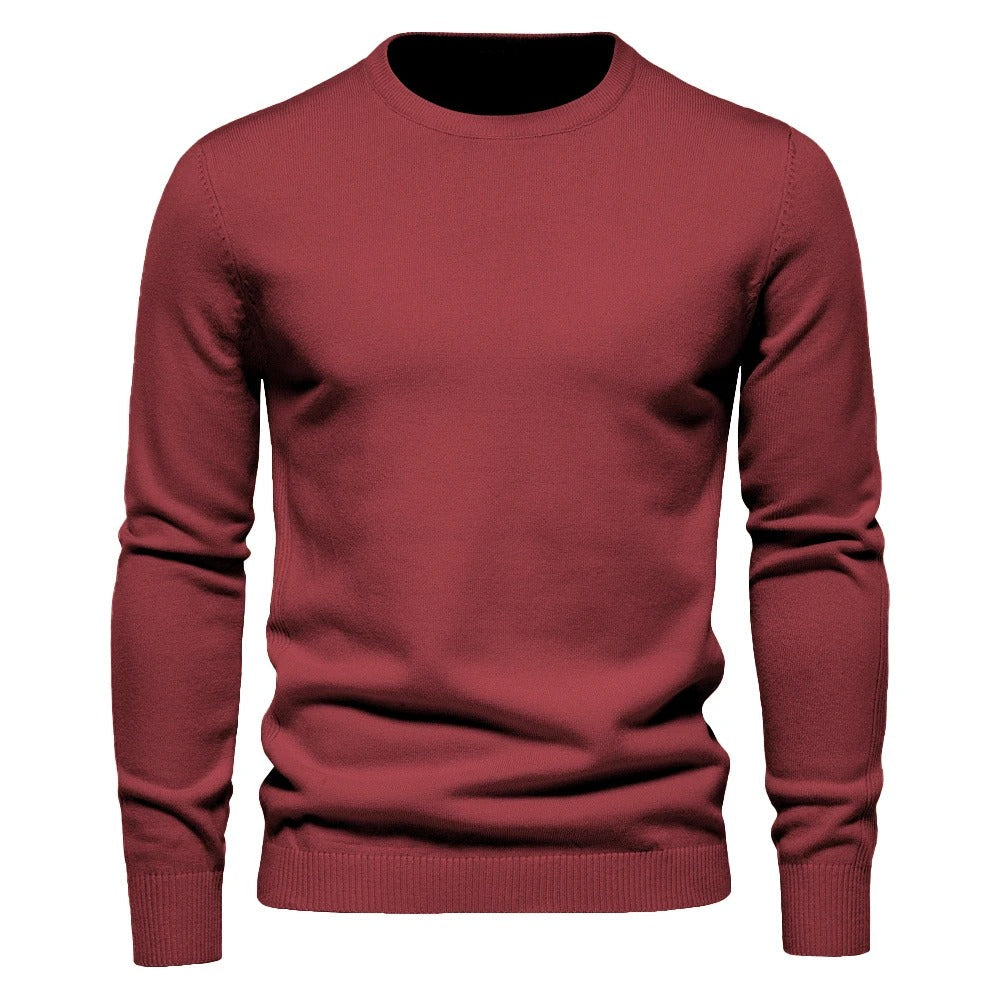 Herr Slim Pullover - Varm O-hals Tröja