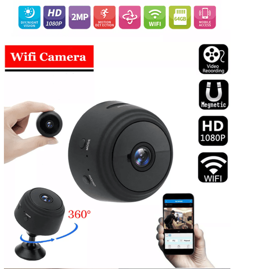 Mini HD-kamera med batteri - 1080p Opplösning | WiFi