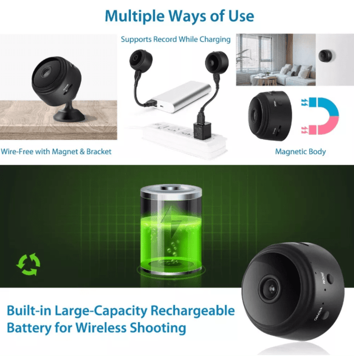 Mini HD-kamera med batteri - 1080p Opplösning | WiFi