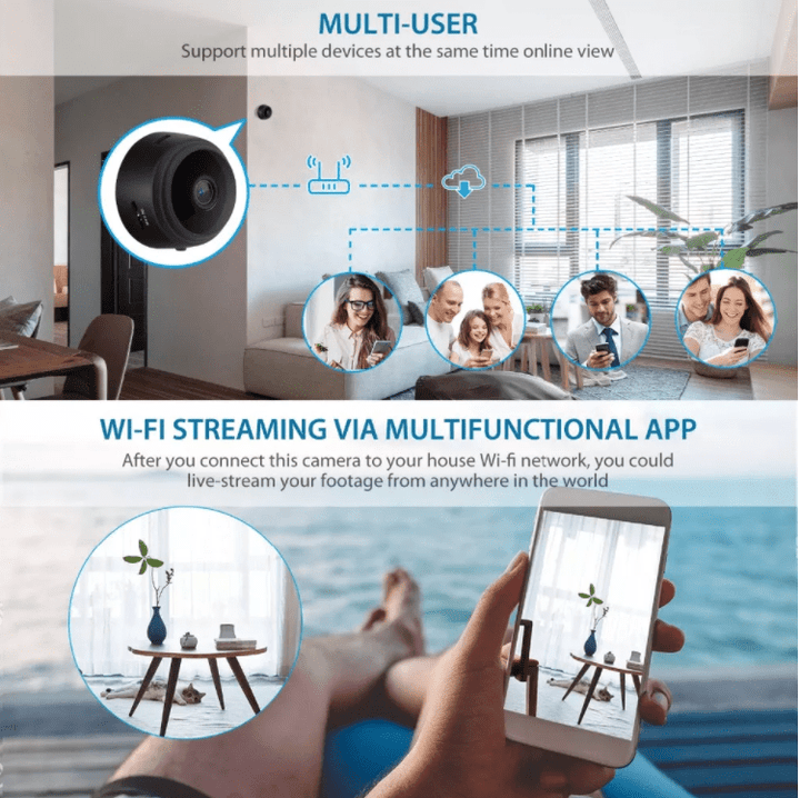Mini HD-kamera med batteri - 1080p Opplösning | WiFi