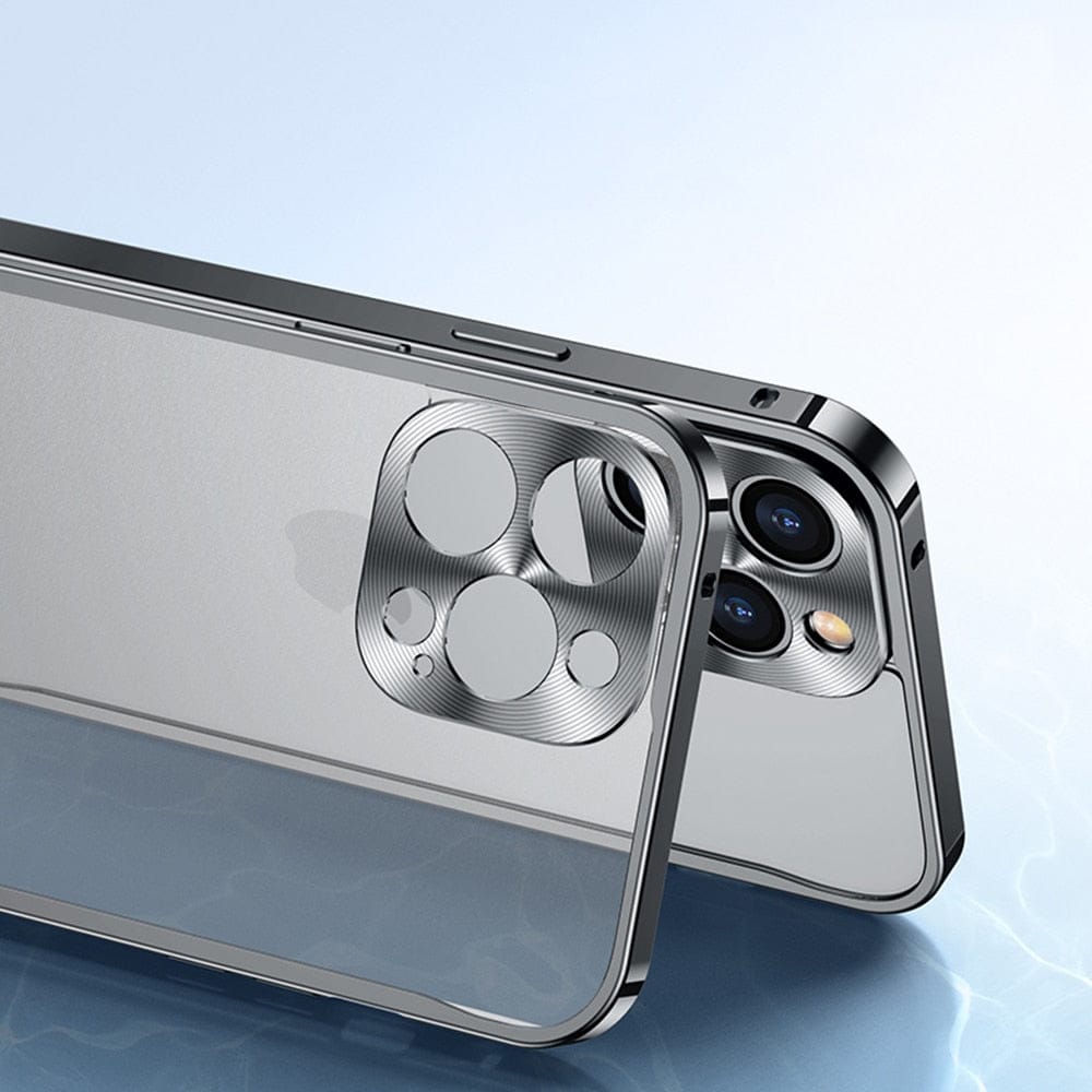 Minimalistisk aluminiumsramme till iPhone med stötbeskyttelse