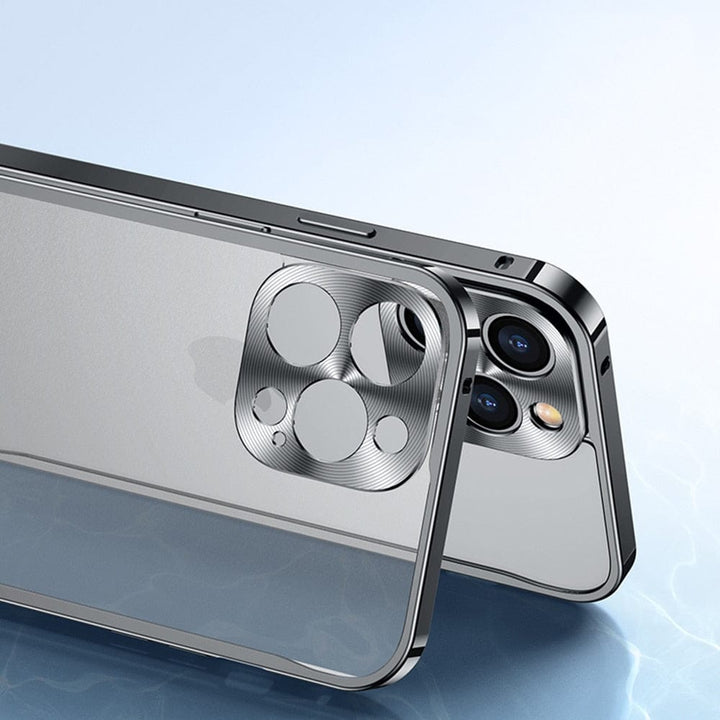 Minimalistisk aluminiumsramme till iPhone med stötbeskyttelse