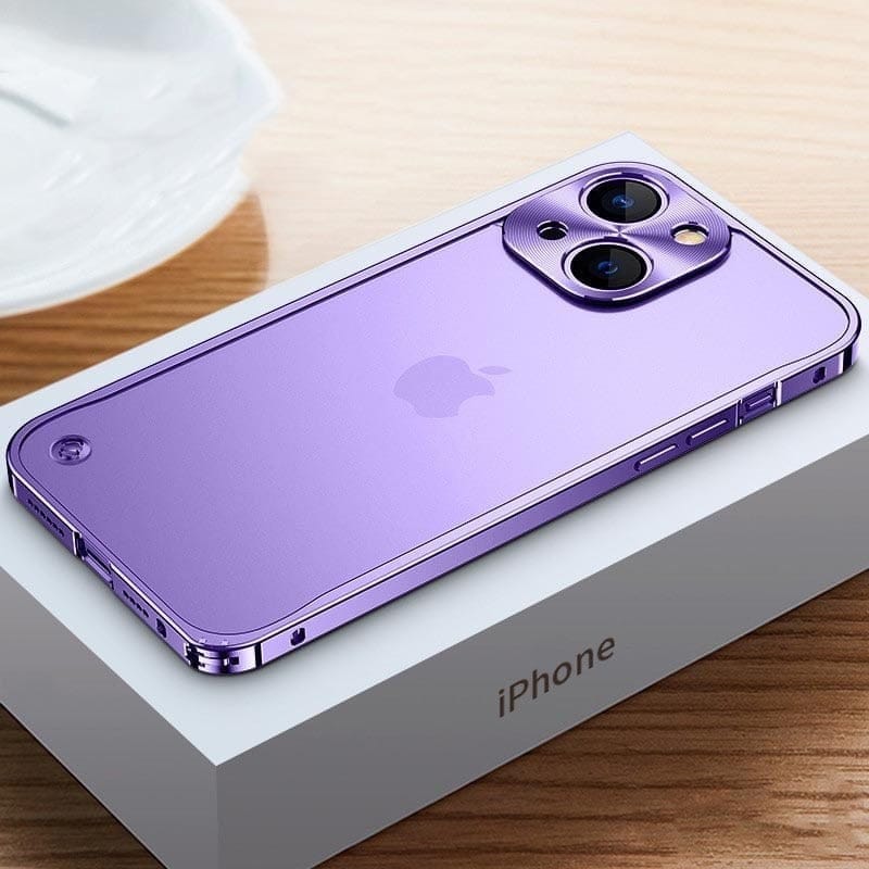 Minimalistisk aluminiumsramme till iPhone med stötbeskyttelse