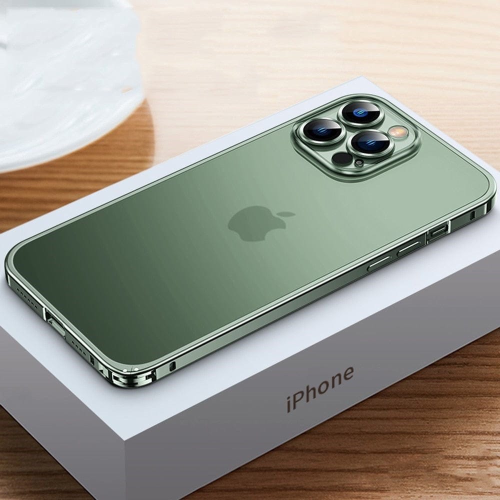 Minimalistisk aluminiumsramme till iPhone med stötbeskyttelse