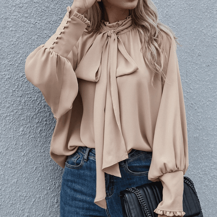Kvinnor Långärmad Blus – Minimalistisk Elegans för Varje Tillfälle