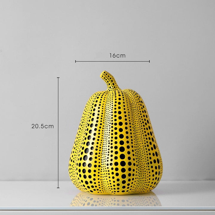 Minimalistisk Gresskar- och Dyreskulptur med Polkaprikker
