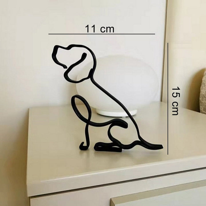 Minimalistisk Metall Hundeskulptur för Hem och Kontor