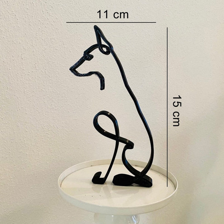 Minimalistisk Metall Hundeskulptur för Hem och Kontor