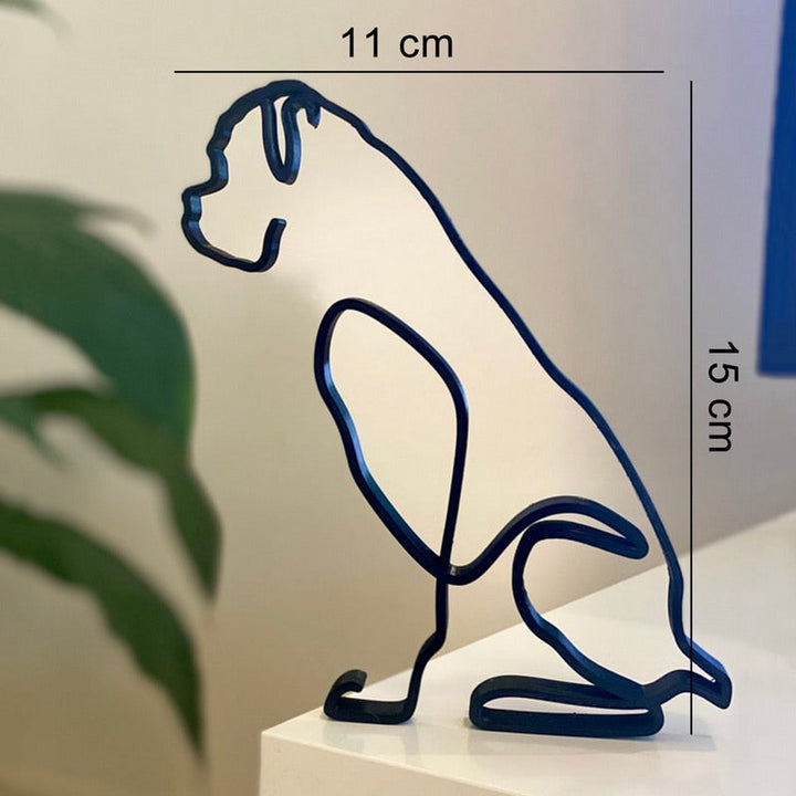 Minimalistisk Metall Hundeskulptur för Hem och Kontor
